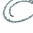 Sterling silver and aqua marina beads necklace 40 ou 45cm