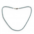 Sterling silver and aqua marina beads necklace 40 ou 45cm