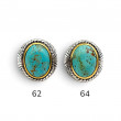 Sterling silver and brass ring with turquoise from Chile - LARGE SIZE