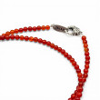 Sterling silver and carnelian beads necklace 45cm