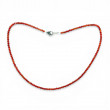Sterling silver and carnelian beads necklace 45cm