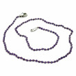 Sterling silver and faceted améthyste beads necklace 45cm