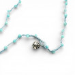 Sterling silver and faceted amazonite beads necklace 45cm