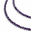 Sterling silver and faceted amethyst beads necklace 40cm