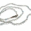 Sterling silver and faceted aqua marina beads necklace 85cm