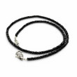 Sterling silver and faceted onyx beads necklace 40 ou 45cm