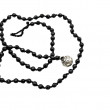 Sterling silver and faceted onyx beads necklace 45cm