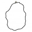 Sterling silver and faceted onyx beads necklace 45cm