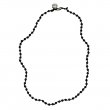 Sterling silver and faceted onyx beads necklace 85cm