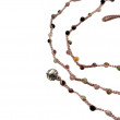 Sterling silver and faceted tourmaline beads necklace 85cm