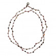Sterling silver and faceted tourmaline beads necklace 85cm