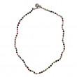Sterling silver and faceted tourmaline beads necklace 85cm