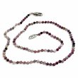 Sterling silver and faceted tourmalines beads necklace 40cm