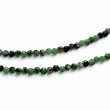 Sterling silver and faceted zoisite ruby beads necklace 40cm