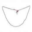 Sterling silver and pink quartz beads necklace 45cm