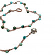 Sterling silver and turquoise beads necklace 45cm