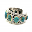 Sterling silver, Brass and Turquoises bracelet