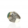 Sterling silver ring with brass and african turquoise