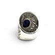 Sterling silver ring with brass and Azurite from Peru