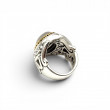 Sterling silver ring with brass and blue moon stone