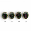 Sterling silver ring with brass and faceted zoisite ruby