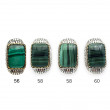 Sterling silver ring with brass and malachite