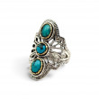 Sterling silver ring with brass and semi-precious stone