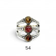 Sterling silver ring with brass and tourmalines