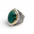 Sterling silver ring with Malachite