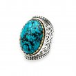 Sterling silver ring with brass and semi-precious stone